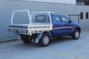 Ford Dual Cab, Series II Ultra Tray with Nudge Bar, Cab Roof Protector & Ladder Racks