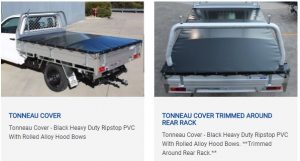 Tonneau-cover-heavy duty-trimmed around rear rack